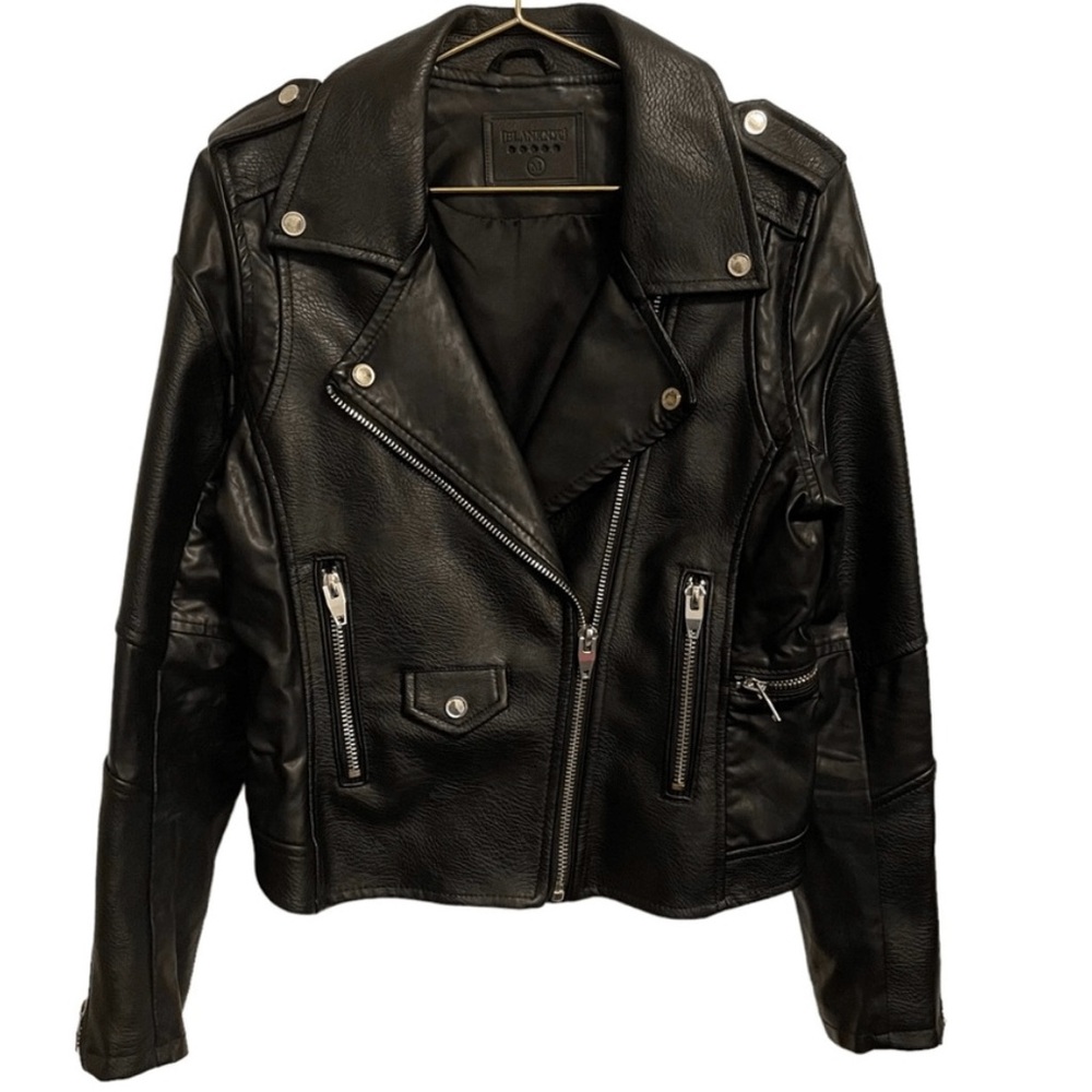 Blank NYC Women’s Faux Leather Black Moto Jacket Size XS